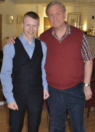 Above: Actor LEE FARRELL (Tchaikovsky’s pupil and muse Eduard Zak) with director IAN WOODWARD